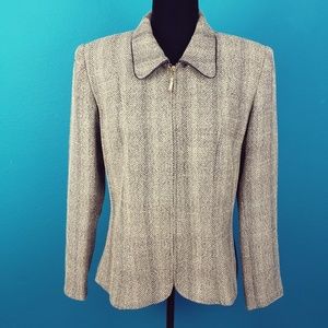 🟤🍂 INDIVIDUALS by FRAMEWORK Tweed Blazer / Jacket w/ Leather Accents